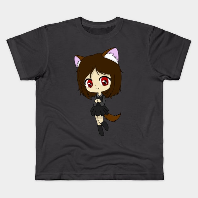 gacha wolf girl chibi Kids T-Shirt by LillyTheChibi